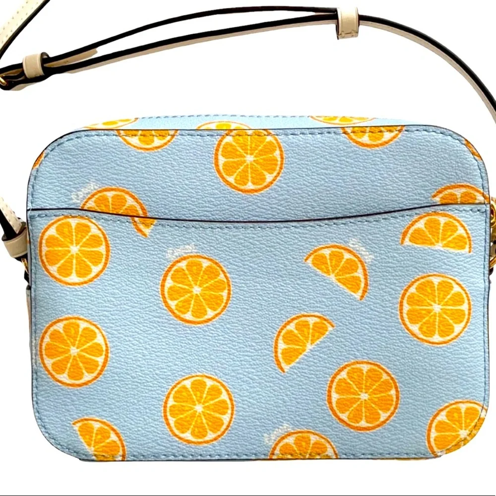New Coach  Mini Camera Bag With Orange Print - Picture 5 of 10
